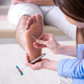 Which sensation goes first in diabetic neuropathy?